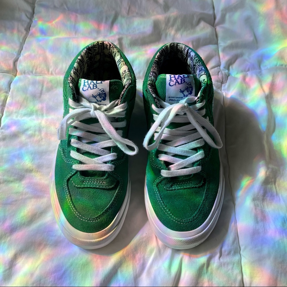 vans half cab pro barbee green skate shoes
